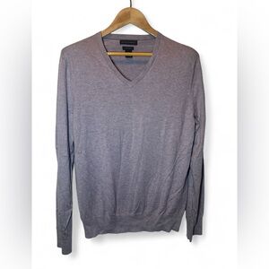 Banana Republic Luxury Blend V Neck Silk Cotton Cashmere Sweater‎ Large Purple